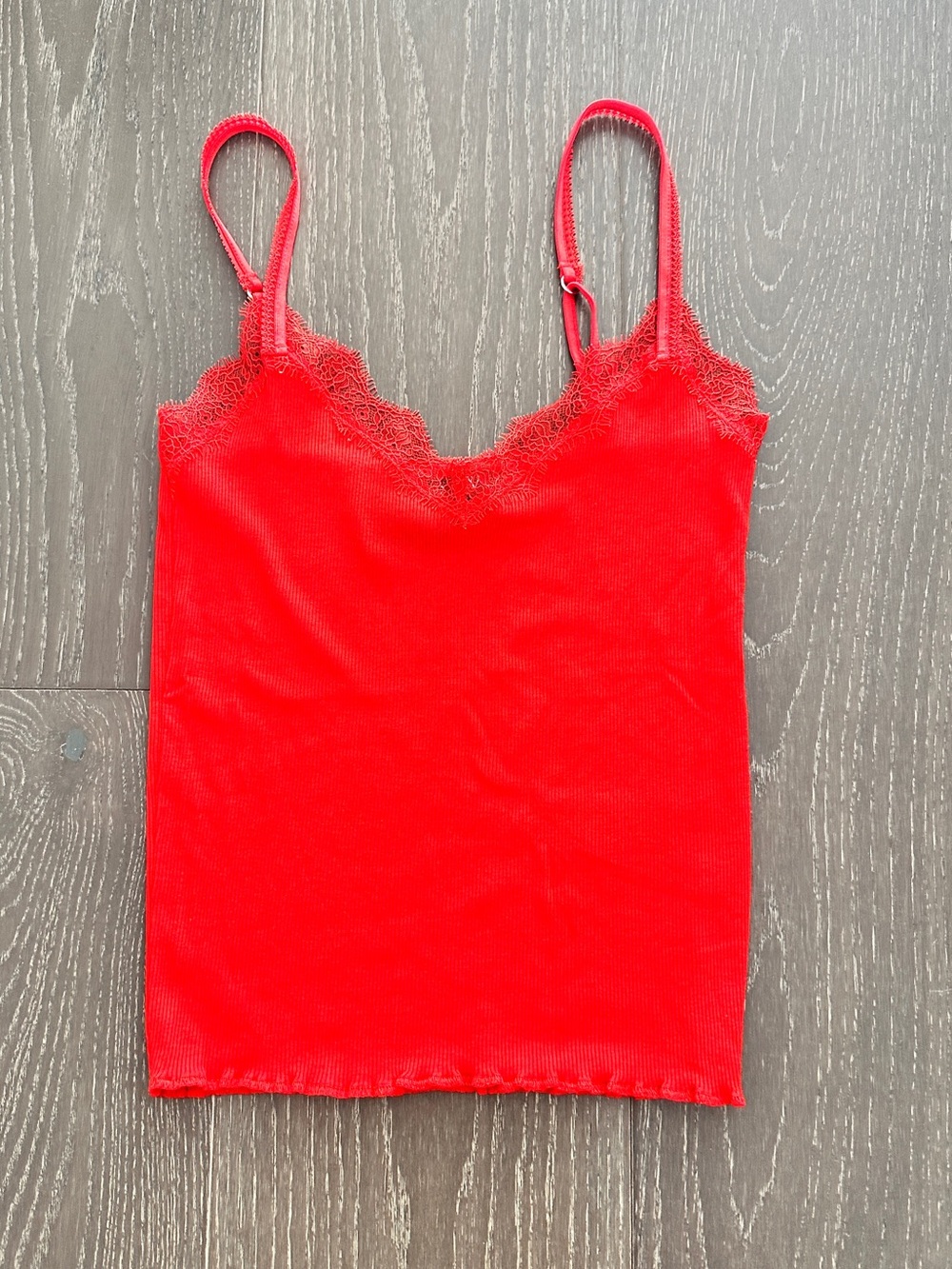 J. Crew Lace Trim Ribbed Tank